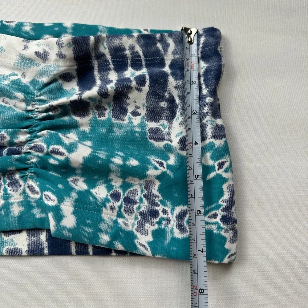 NWT Liquido tie dye “hippie dreams” bandeau. teal, navy, white. Size M